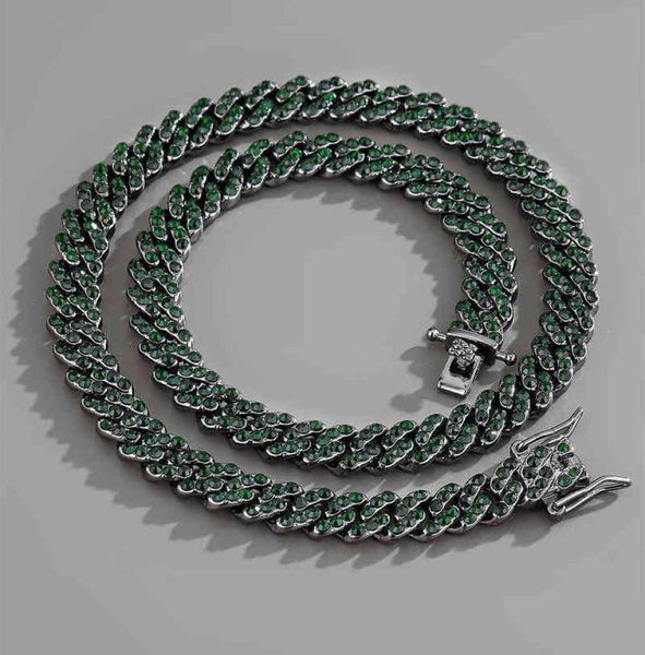 

necklaces chains hip hop hip hip miami gun black emerald alloy full diamond necklace accessories 2201081788362, Silver