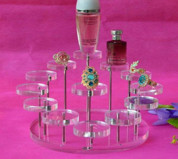 

acrylic small ring earring jewelry display stand holder nail polish perfume cosmetic organizer display stand microcap show rack8343122, Black;white