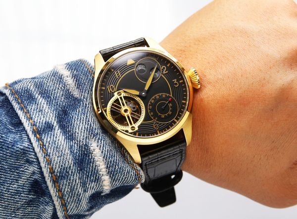 

luxury watch, constant power tourbillon, power storage for 60 hours, mirror with mineral crystal glass, first layer of cofskin strap, diamet, Slivery;brown