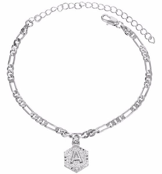 

az letter 18k gold plated 4mm initial anklet for women fashion ankle bracelet with letter alphabet foot jewelry5213421, Red;blue
