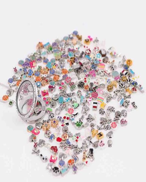 

whole 2020 new types 200pcs at least 200 different styles will be included mixed floating charms for zinc alloy glass living4029969, Bronze;silver