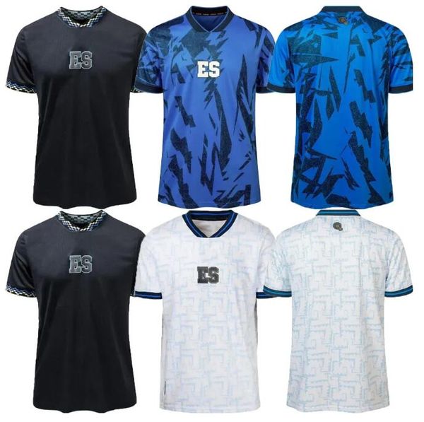 

2023 el salvador gold cup soccer jerseys 23/24 home blue away white national teamsoccer shirt short sleeve customized football uniform, Black;yellow