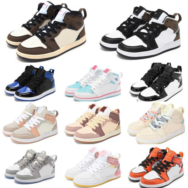

jumpman kids 1 1s mid basketball shoes og co.jp military blue toddler sneaker royal metallic silver toe tropical twist paint boys girls chil
