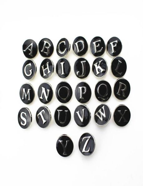

complete set alphabet black 26pcslot mix az letters snap buttons bracelets diy 18mm snap button necklace braceletbangles jewelr6795236, Golden;silver