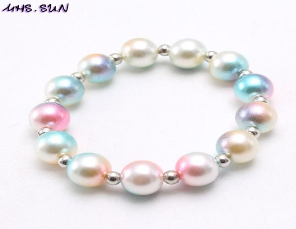 

fashion rainbow beaded bracelets strands for kids girls colorful acrylic bead bracelet children cartoon party jewelry gifts2329757, Black