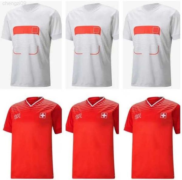 

switzerland 2023 22 home away soccer jersey 7 breel embolo 23 xherdan shaqiri 5 manuel akanji 8 remo freuler 17 ruben vargas 15 djibril sow, Black;yellow