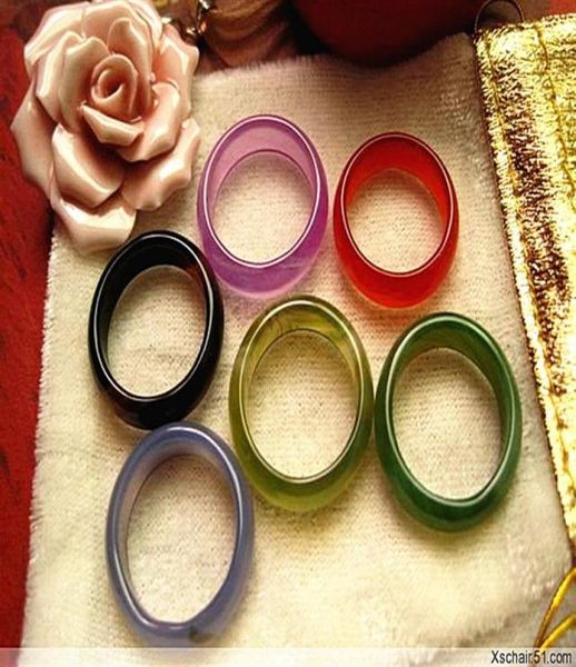 

whole bulk lots 100pcs band mixed colors quality natural agate beautiful women039s jewelry fashion rings brand new243y8402318, Silver
