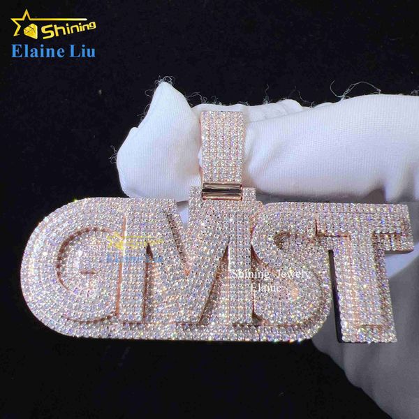 

fashion name inatial 925 silver moissanite diamond custom letter pendant