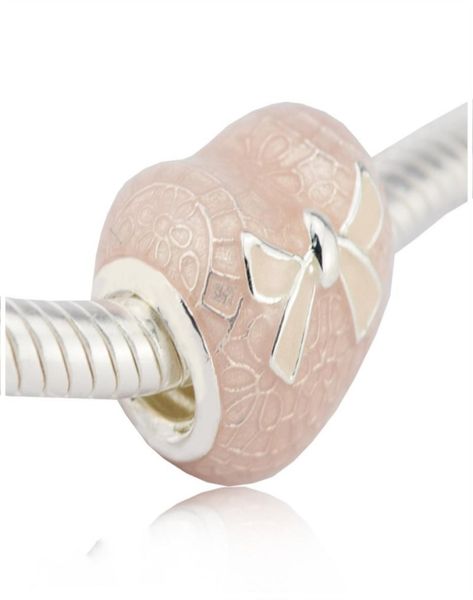 

valentines day lace bow charms bead 925 sterling silver pink enamel bowknot heart beads fit diy brand bracelets jewelry making ac1910462, Black