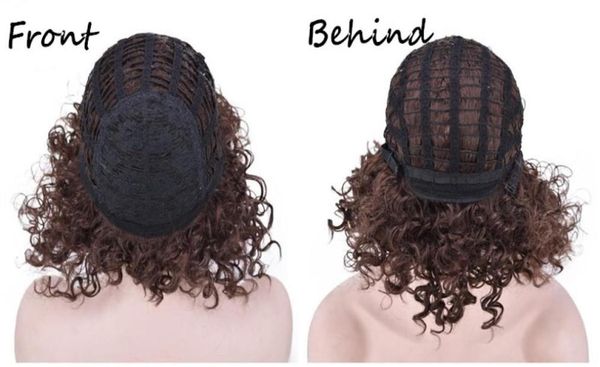 

ombre color synthetic wig kinky curly micro braid wig african american braided wigs brazilian hair wigs 18inch short curly synthet9933164, Black