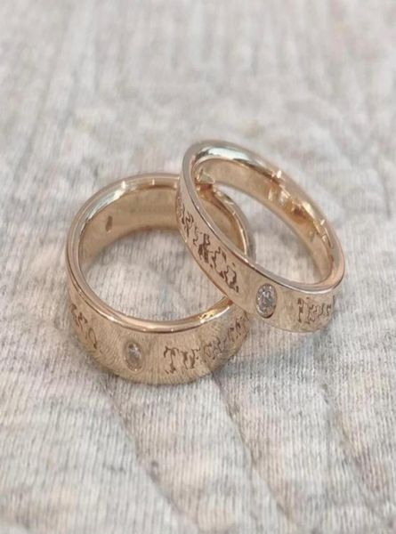

luxurys designers couple ring with clear lettering fine workmanship full personality engagement jewelry box gold and silver gi79687858258