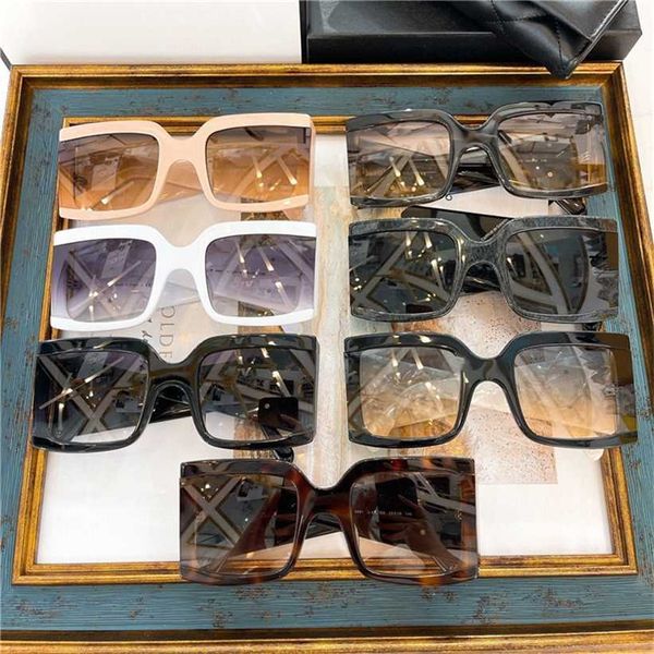 

sunglasses 2023 designer sunglasses 2023 new xiaoxiangjia's new fashion letter big box the same type of rhombus sunglasses ch4991, White;black