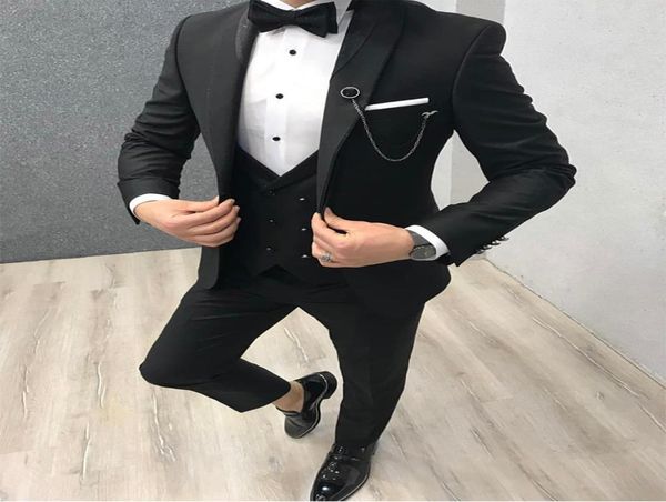 

new design black groomsmen wedding tuxedos custom made for groom tuxedos business mens suit three piece party suitjacketpants v4974384, Black;gray