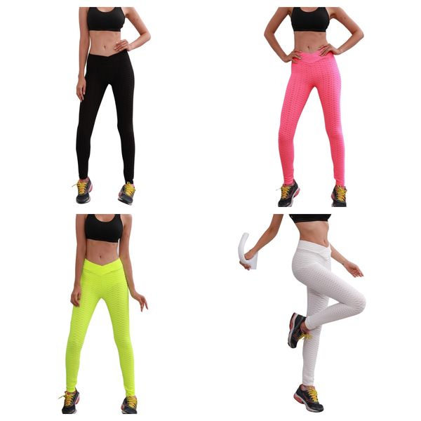 

bubble yoga pants fashion peach hip tight high waist pants women's sports fitness pants jacquard bubble yoga, White;red