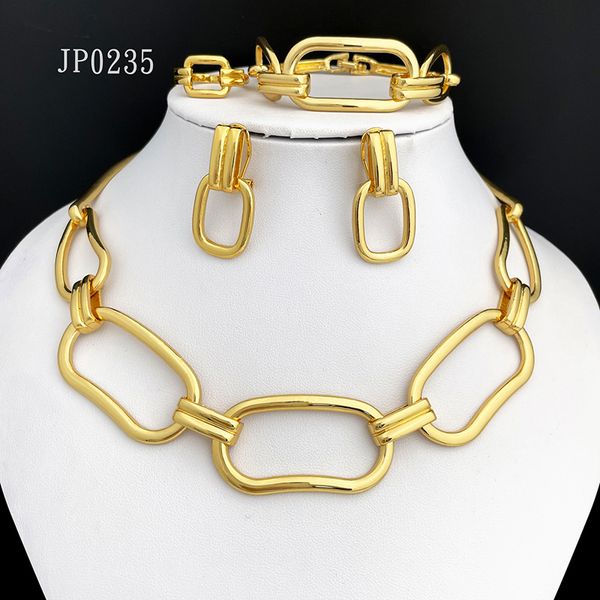 

wedding jewelry sets dubai gold color set women chain necklace earrings bijoux de mode ensembles 230717, Slivery;golden