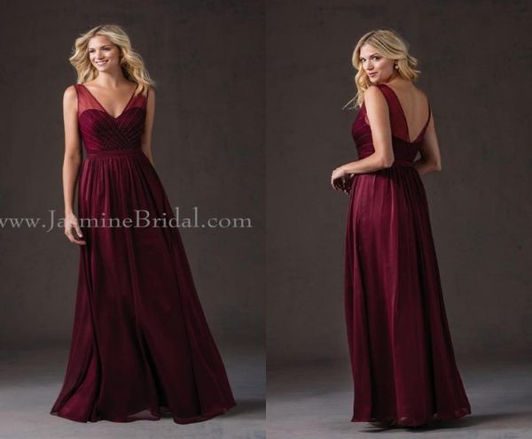 

2021 burgundy bridesmaid dresses v neck sleeveless a line beaded on floor length long junior bridesmaid dresses1921424, White;pink