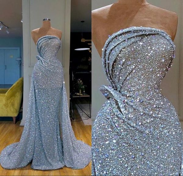 

new arrival sleeveless silver mermaid evening dresses 2021 prom dress sequined formal evening gowns robe de soiree abendkleider5783017, Black;red