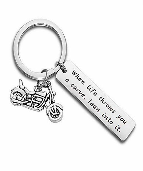 

motorcycle key rings stainless steel letter tag holders lovers keychain for women men fashion will and sandy1304315, Slivery;golden