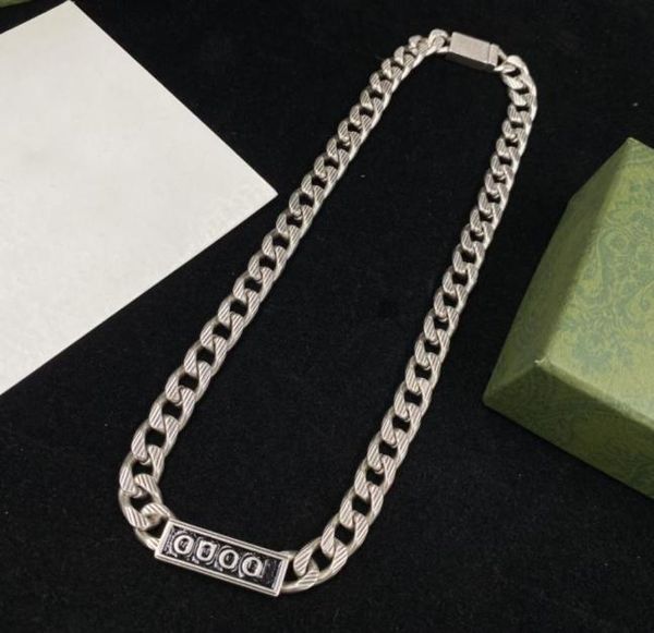 

luxury designer choker necklace chain for woman or man simple fashion letter silver design necklaces chain supply1902111, Golden;silver