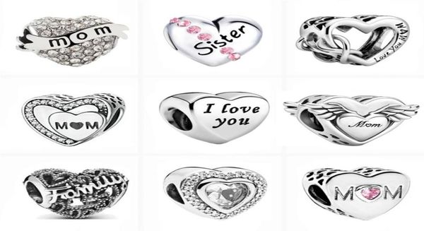 

s925 sterling silver loose beads fit original bracelets bangles for woman diy making love heart charms ladies gift with box luxury designer, Black