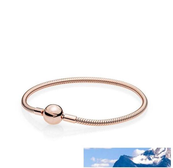 

beautiful women 18k rose gold 3mm chain bracelet fit silver charms european beads bracelet diy jewelry making5069408, Golden;silver