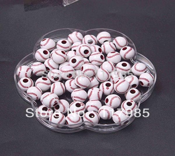 

whole chunky beadspopular acrylic baseball beads 12mm600pcslot for bracelets6186592, Silver