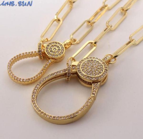 

mhssun fashion can open buckle cubic zircon pendant necklace exaggeration chunky chain necklace for jewelry gift 1pc 513054, Silver