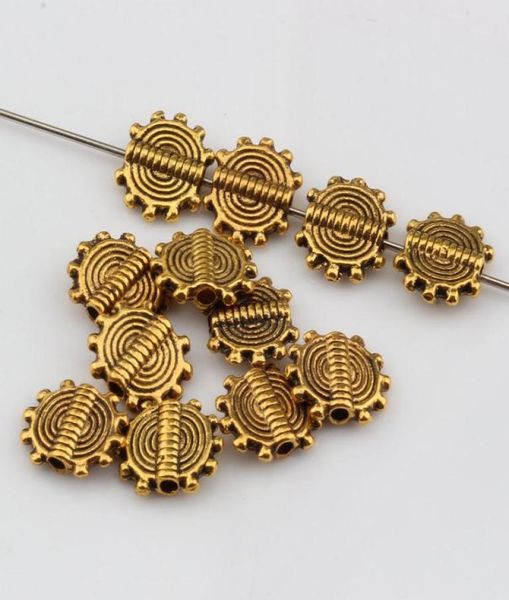 

250pcs antique gold zinc alloy gear wheel spacer beads 8x10mm for jewelry making bracelet necklace diy accessories1747604, Bronze;silver