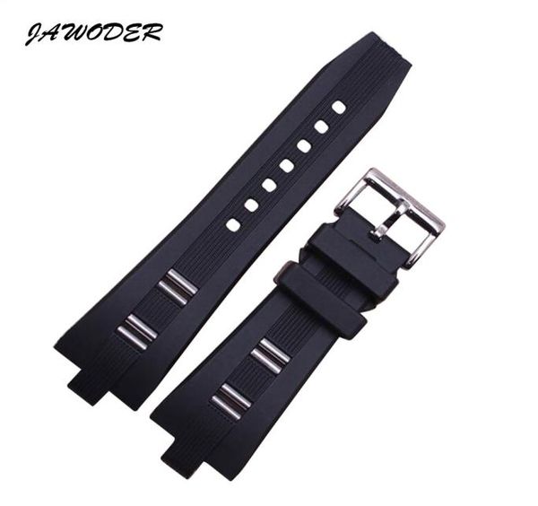 

jawoder watchband 26mmx9mm new men women black diving silicone rubber watch band strap stainless steel pin buckle for bvl watch7827467, Black;brown