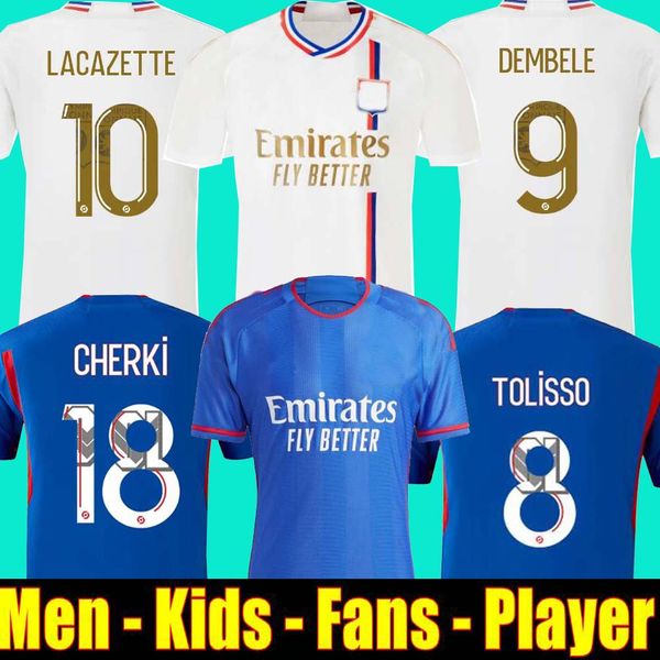 

soccer jersey fans player 23 24 maillot 2023 2024 digital fourth football shirts toko ekambi cherki aouar home lyon dembele tolisso, Black;yellow