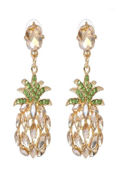 

qiaose crystal rhinestone pineapple dangle drop earrings for women fashion jewelry boho maxi collection earrings accessories11292689, Silver