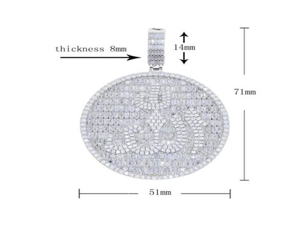

iced bling big round allah pendant paved full cz stone for women men hip hop cuban chain tennis chain necklace jewelry drop ship269144071, Silver