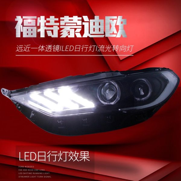 

car xenon headlight daytime running lights for ford mondeo 20 17 20 18 20 19 high beam streamer steering lamp drl head light assembly