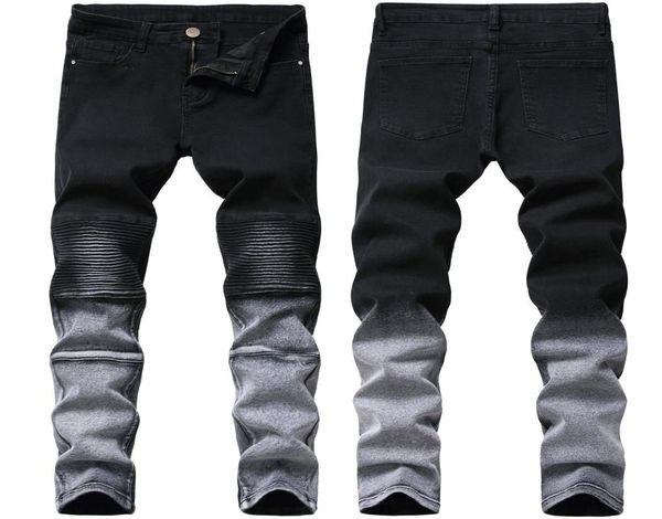 

skinny mens distressed jeans cool men jeans stretch slim fit denim biker jeans hip hop men streetwear 18008950033, Blue
