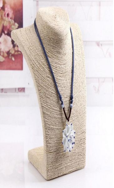 

whole new white necklace pendant chain link jewelry bust neck display holder stand7036438, Black