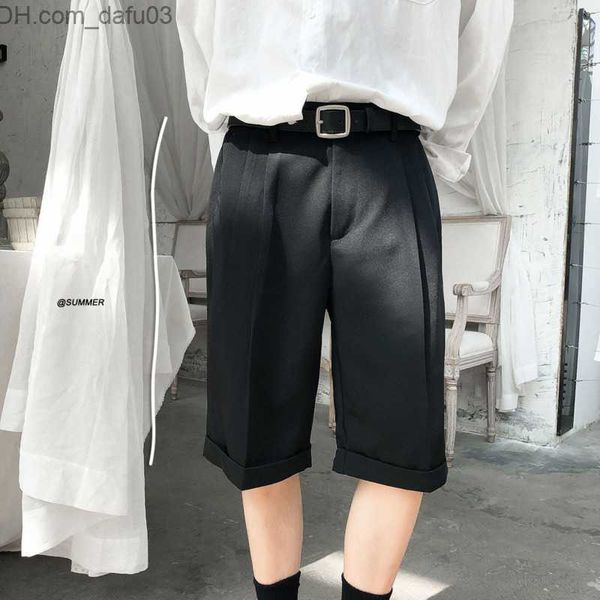 

men's shorts summer dress shorts men's fashion business casual shorts men's street clothing loose straight pants men's s, White;black