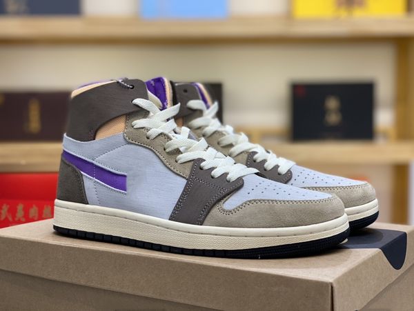 

2023 summer drop 1s basketball shoes 1 zoom air cmft 2 smoke gray grape men women lifestyle sports sneakers