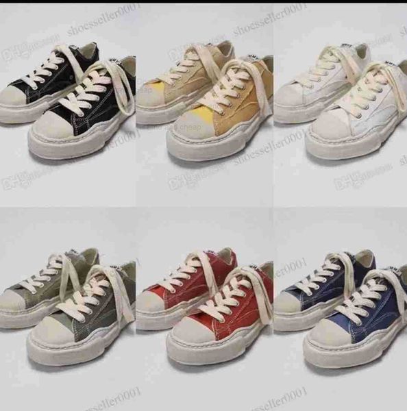 

og maison mihara yasuhiro low mmy canvas shoes men women rubber sole nigel cabourn trainers toe cap designer sports sneakers 36-45 g01f#, Black