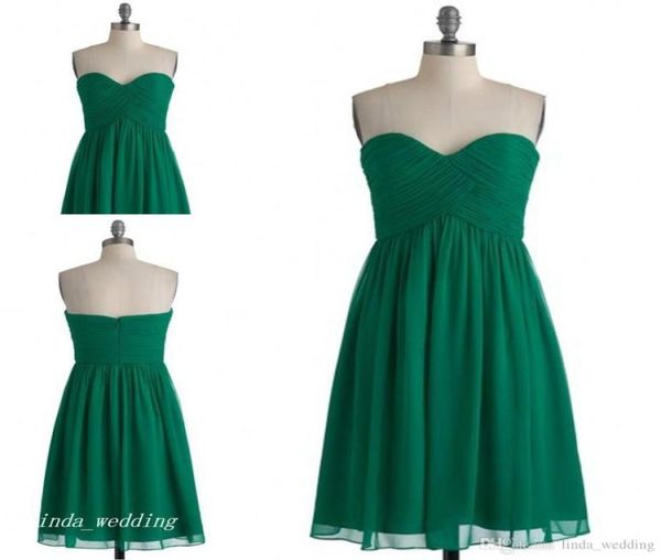 

short emerald green bridesmaid dress simple sweetheart chiffon maid of honor dress for wedding party gown4748301, White;pink
