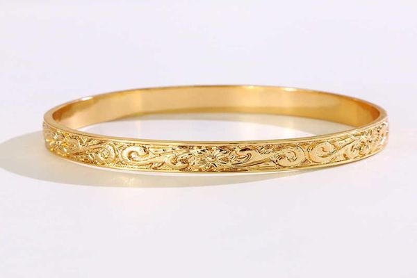 

say hello inner diameter 6789cm polynesian hawaiian style gold color flower men woman around bracelet bangle gjz3326 q07176046013, Black
