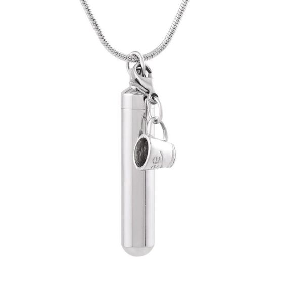 

ijd9872 stainless steel polish cylinder with cup accessories cremation memorial pendant for ash urn keepsake souvenir jewelry for 5228581, Silver