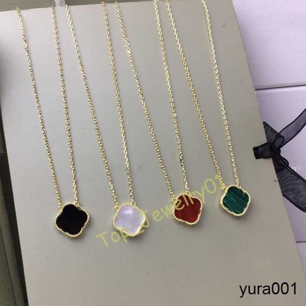 

designer jewelry clover necklace pendant luxury designer necklaces inlaid with natural agate white shell material non allergic sweat resista, Silver