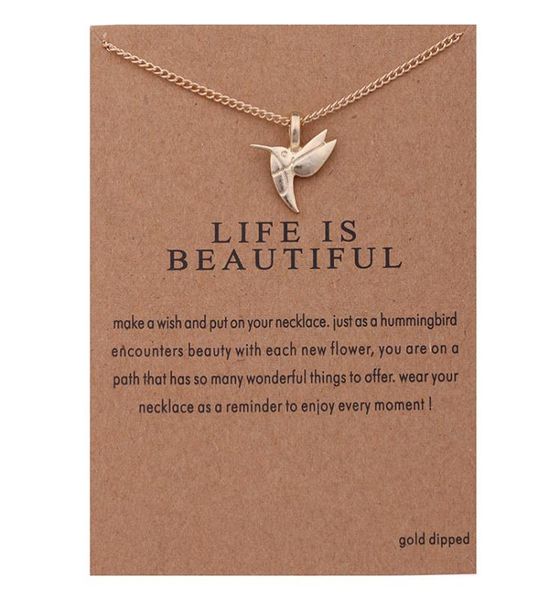 

fashion no dogeared logo new arrived fashion jewelry silver plated life is beautiful bird chocker necklace pendant for women girl4044800