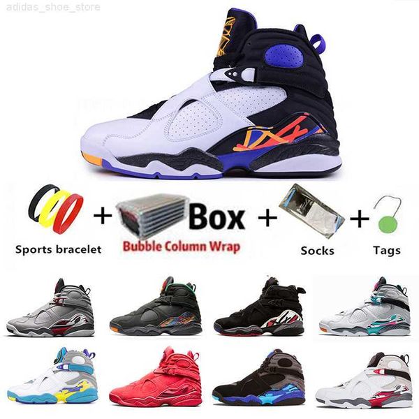 

2023 snowflake aqua 8 viii south beach 8s men basketball shoes multi-color reflective quai 54 raid three peat chrome valentine's daymen, Black
