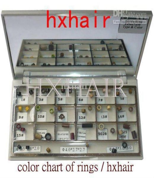 

color chart of rings micro ring links beads prebonded itip hair extension tools8207487, Black