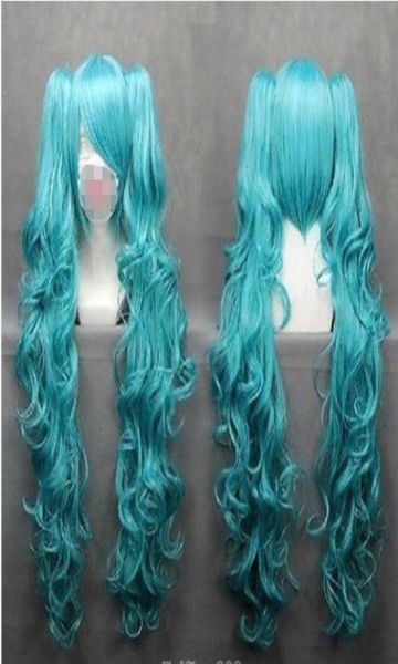 

long vocaloidhatsune miku blue anime cosplay wig2 clip on ponytail wig cap7847309, Black
