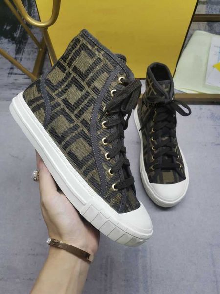 

women sneakers men shoes domino high fendly canvas shoe fashion casual shoes luxury ff sneaker breathable trainers designer, Black