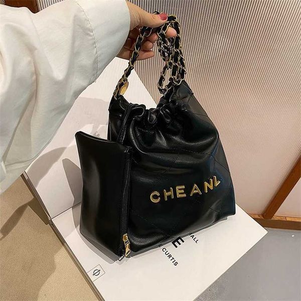 

26% off handbag designer 2023 soft leather high capacity new small fragrant shopping lingge bucket one shoulder big bag