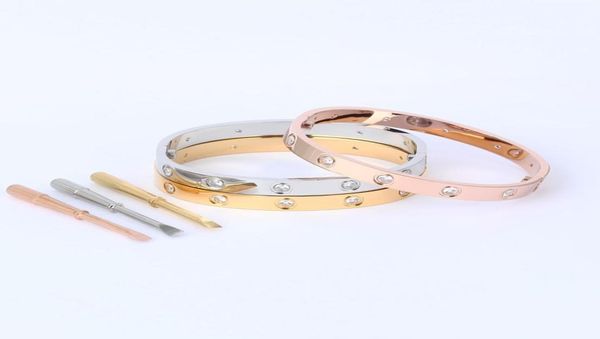 

aaa highquality fashion gold bangle designer bracelet love bracelets famous luxury silver brand jewelry women rose couple screw st7925257, Golden;silver
