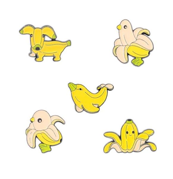 

customized banana enamel pin brooches alloy jewelry creative cartoon badge boy girl bag clothes decorate ocs dog animal hard e2189290, Gray